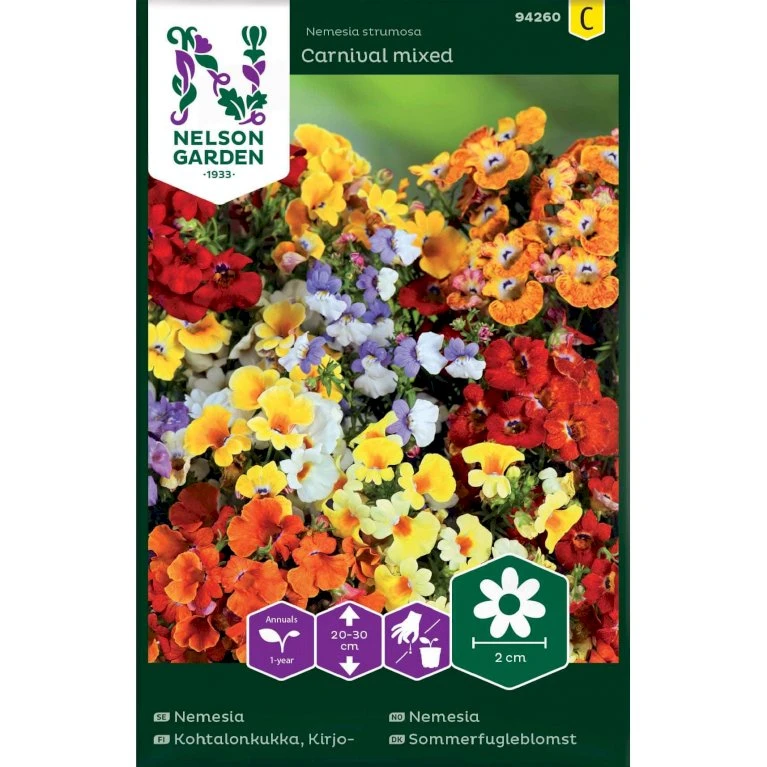 Sommerfugleblomst 'Carnival' Mix Nemesia Strumosa 'Carnival' Mix 3 Sommerfugleblomst 'Carnival' Mix Nemesia Strumosa 'Carnival' Mix